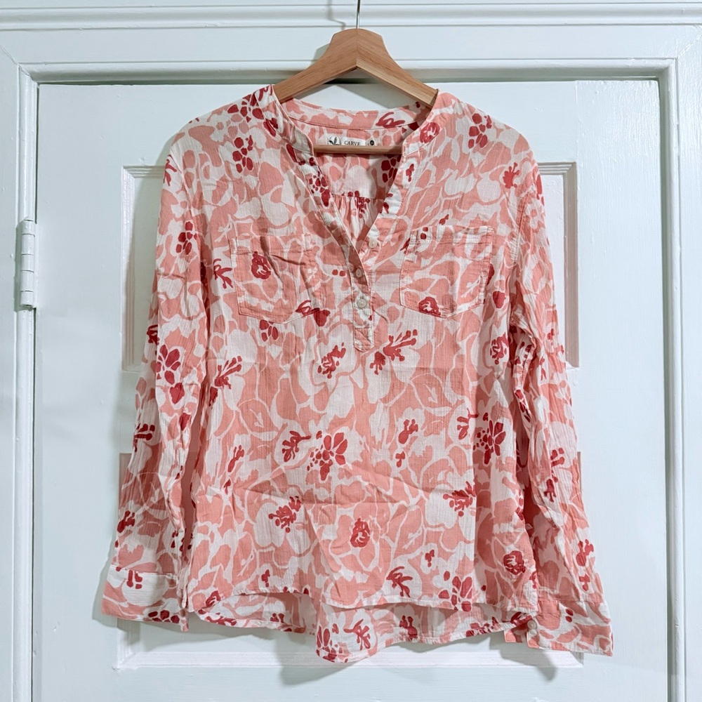 Carve Designs Coral Floral Blouse